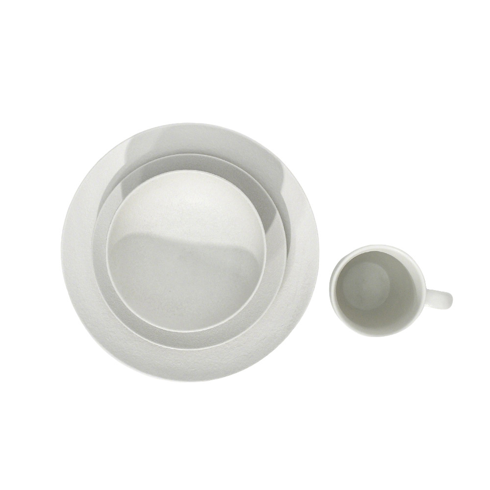 Juego de vajilla blanca mate para hogar, 16 piezas, vajilla para hotel image 4