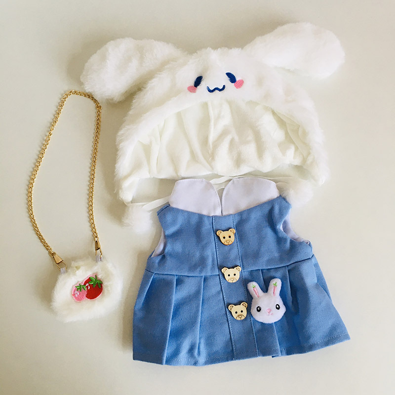 玉桂狗帽+大兔蓝裙+草莓包