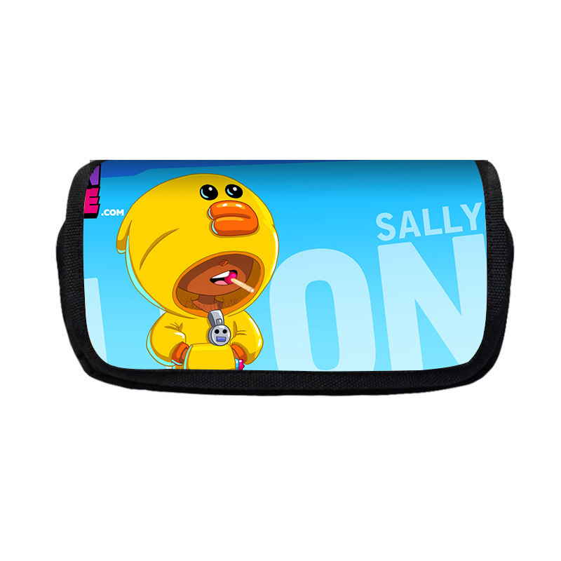 Nuevo salvaje bolsas de lápiz de estudiantes de gran capacidad caja de papelería personaje creativo de niños caja de lápiz doble lote transfronterizo