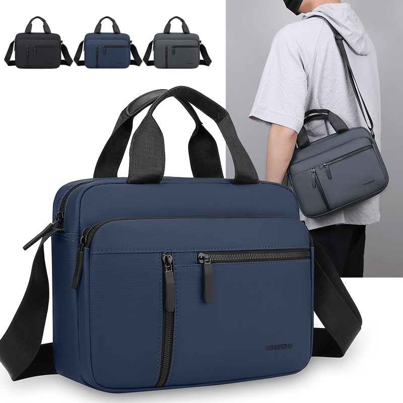 가로 버전 남자 가방 2025 여름 새로운 대용량 비즈니스 서류 가방 어깨 메신저 가방 휴대용 컴퓨터 가방 대외 무역
