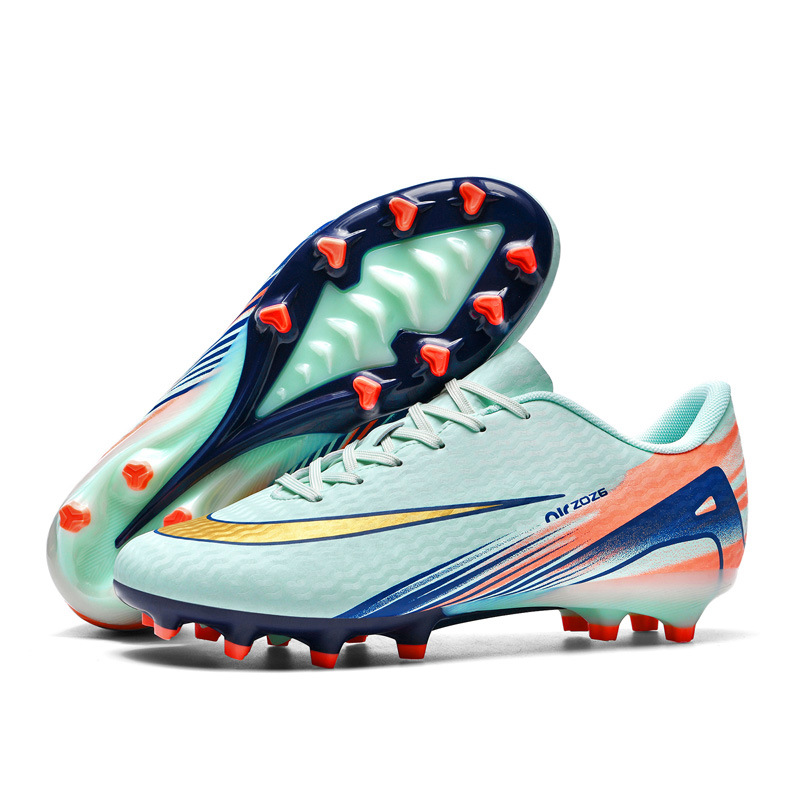 Zapatos de fútbol transfronterizos de altura baja tf césped artificial ag clavos pies de cuero zapatos de entrenamiento de estudiantes adolescentes para niños y niñas