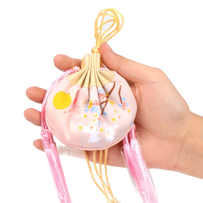 Ароматизированный мешочек с кроликом и двойными кисточками, в новом китайском стиле, из парчи, подвеска для автомобиля, подарок, для сумки, саше с ароматом кролика