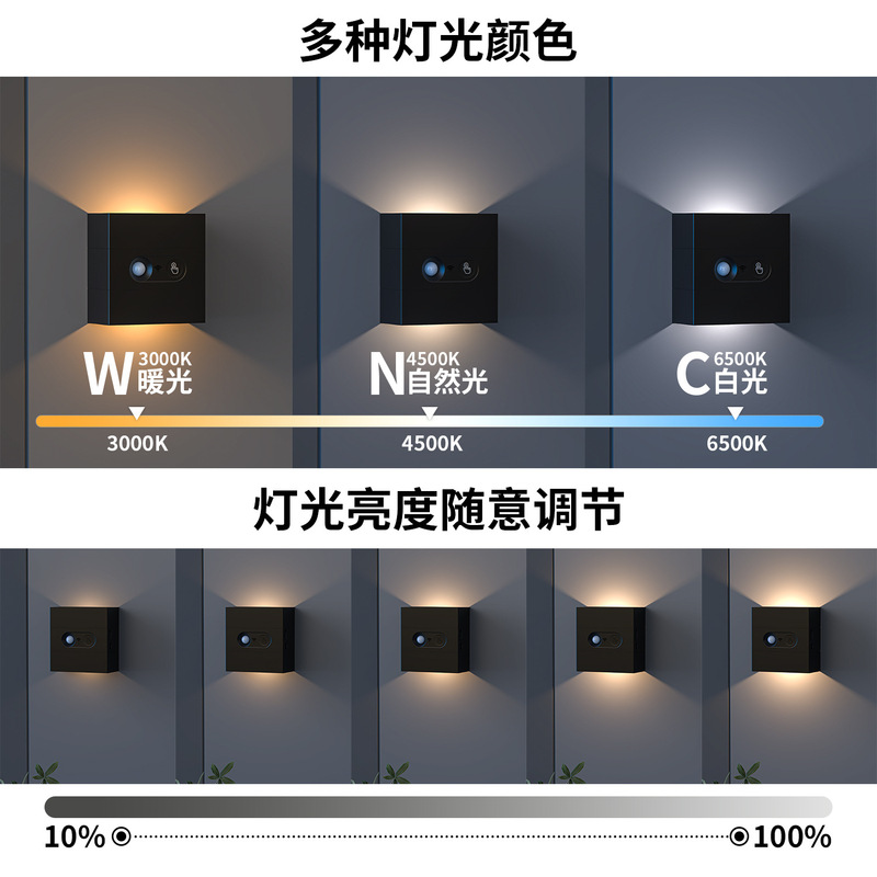 充电感应壁灯卧室床头楼道走廊过道免布线磁吸遥控感应洗墙夜灯|undefined