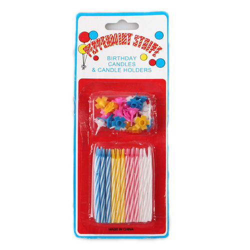 Spiral birthday candle 2 cent candle 3 cent candle colorful 24 flower small candle baking decoration smokeless thread cake candle