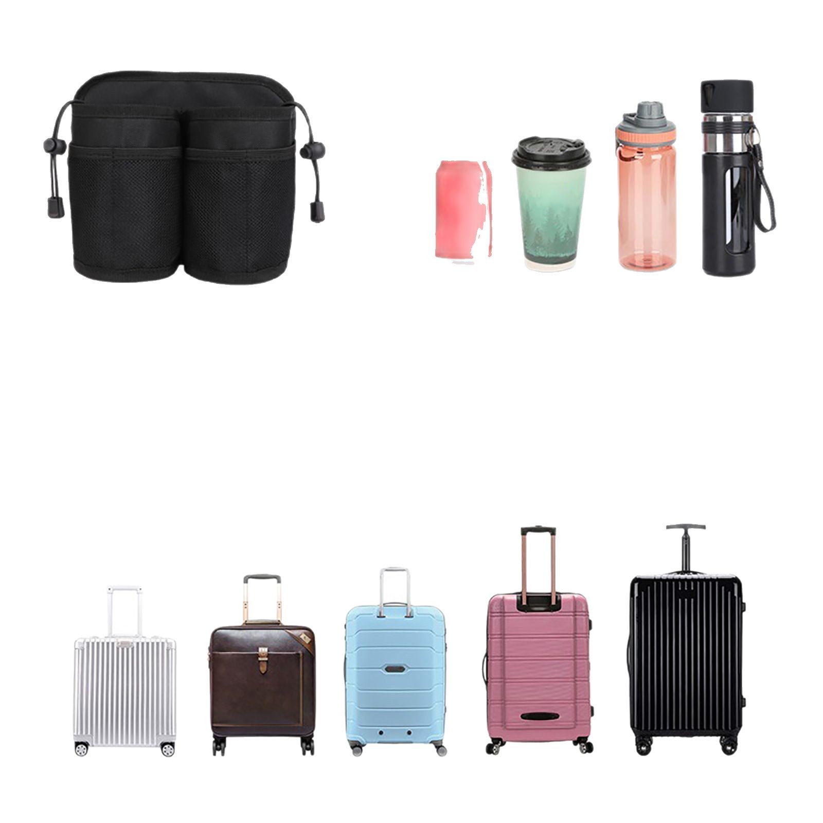 Amazon equipaje viaje taza de agua titular accesorios bebida portavasos accesorios de viaje asistentes de vuelo suministros esenciales