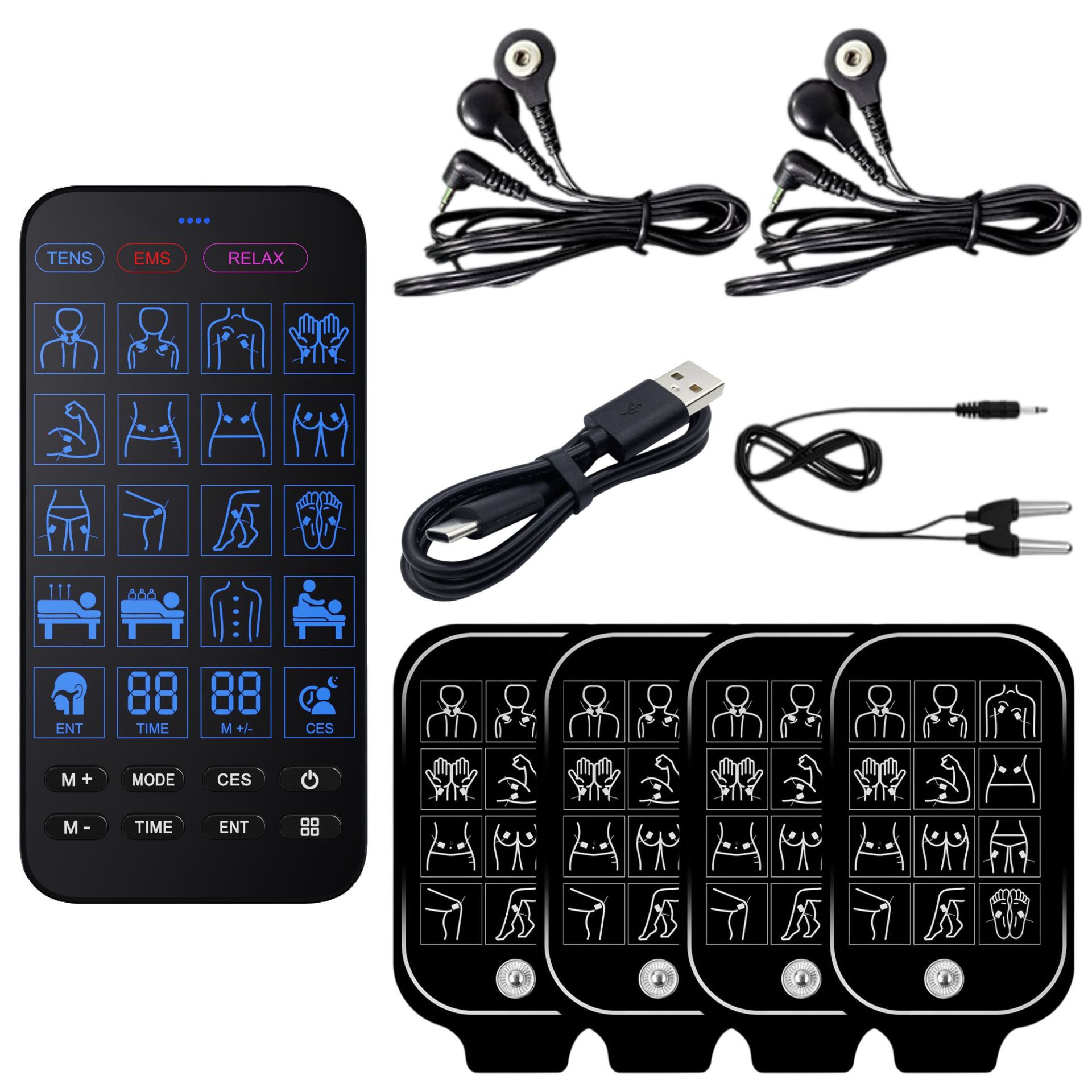 クロスボーダーデュアル出力 TENS 電気パルスマッサージャー EMS 刺激装置中低周波パルスマッサージ器具マッサージ