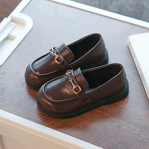 Children's black leather shoes  autumn new Korean style girls' British style shoes fashionable and versatile girls' shoes