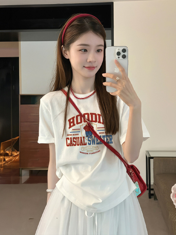 T-Shirt Tops for Women 2026 New Summer Style White Loose Short-Sleeved Shirts That Are Popular This Year and Beautiful Tops T-Shirt Tops for Women 2026 New Summer Style White Loose Short-Sleeved Shirts That Are Popular This Year and Beautiful Tops
