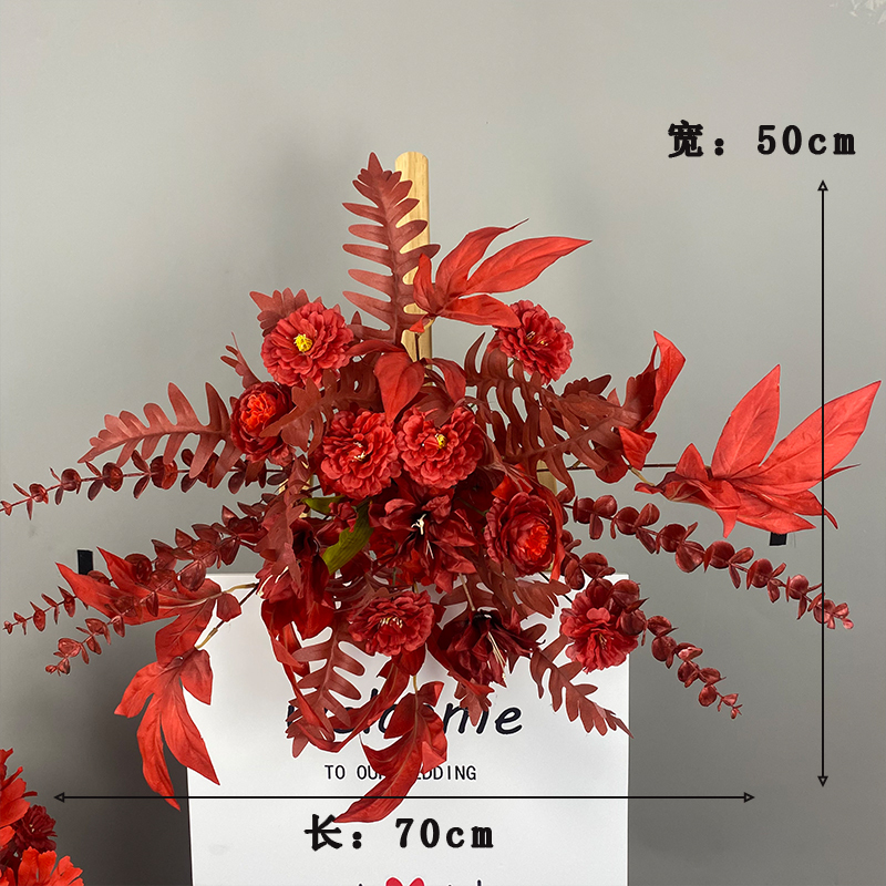 新款婚庆装饰地排花婚礼花艺T台路引花花酒店迎宾排花艺|undefined
