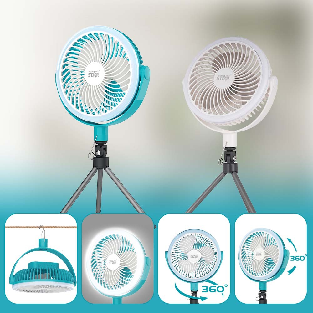 Winning star transfronterizo de 8 pulgadas Sanye Type-C/USB pequeño y fácil de llevar con luz LED ventilador eléctrico de escritorio