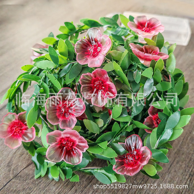 Lámpara de alambre de cobre LED Lámpara de flor rosa de cadena Decoración de patio al aire libre Cerezos en flor Lámpara de flor de durazno Lámpara de color Corazón de niña Lámpara de alambre de cobre Lámpara de alambre de cobre