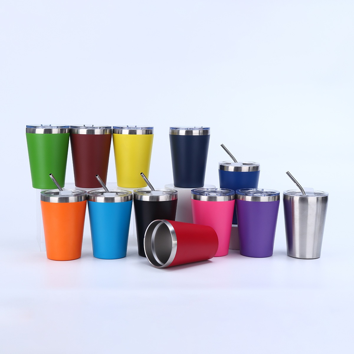 Transfronterizo simple taza de automóvil de 12oz 304 taza de acero inoxidable de doble capa vacío taza portátil logo personalizado