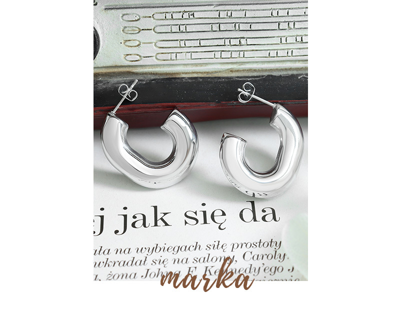 10g Weight Earrings Classification 1 Pair Quantity Street Occasion Titanium Steel Material U Shape Pattern Women'S Gender Plating Design Simple Style Style Simple Style U Shape Titanium Steel Plating Earrings 1 Pair 无