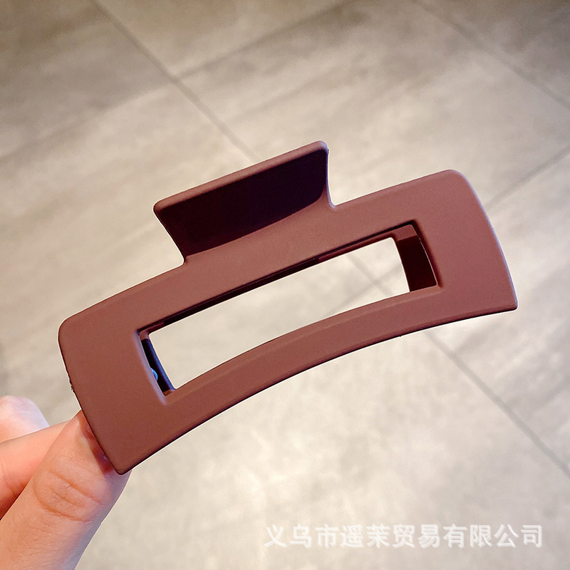咖色磨砂抓夹女2025年新款发夹后脑勺大号发量多鲨鱼夹子发卡头饰|undefined