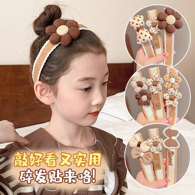 Niños velcro bandas de cabello bandas de cabello para niñas rompieron el artefacto de cabello bandas de cabello para niñas de invierno y otoño tejidas de lana adornamientos para el cabello