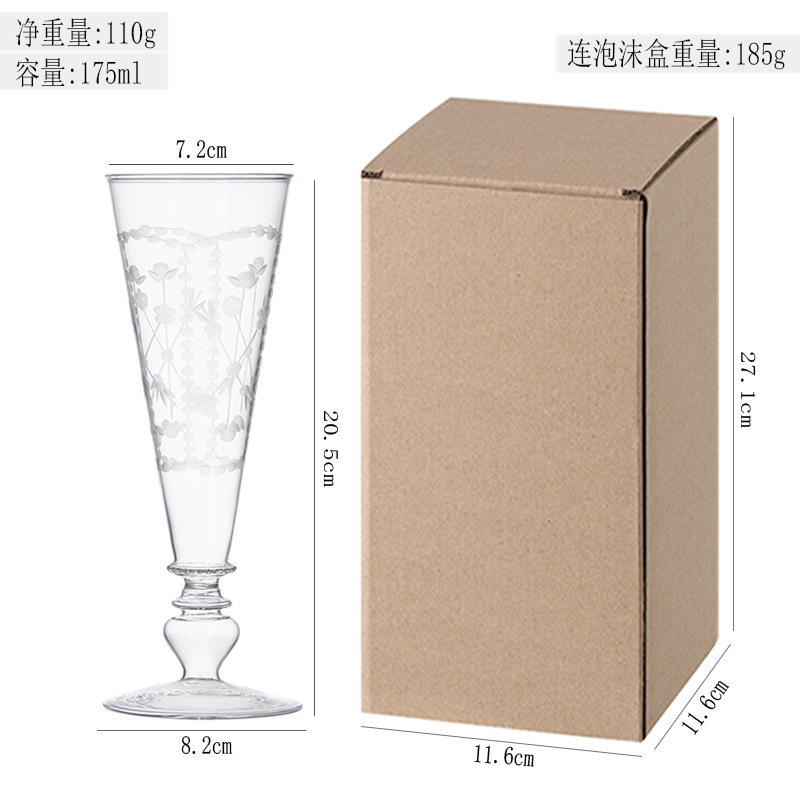 새겨진 높은 유리