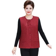 中老年胖妈妈大马甲女新款春秋装休闲马夹背心国风新中式盘扣坎肩