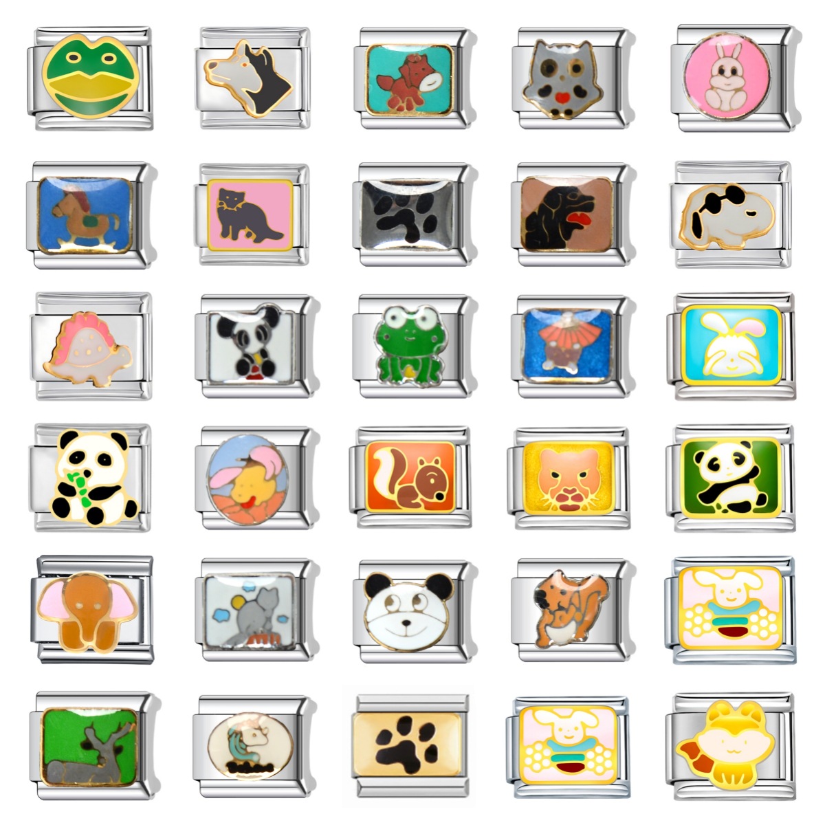 模块跨境爆款淘宝动漫卡通维尼熊手链DIY 意大利模块拼接手链猫咪