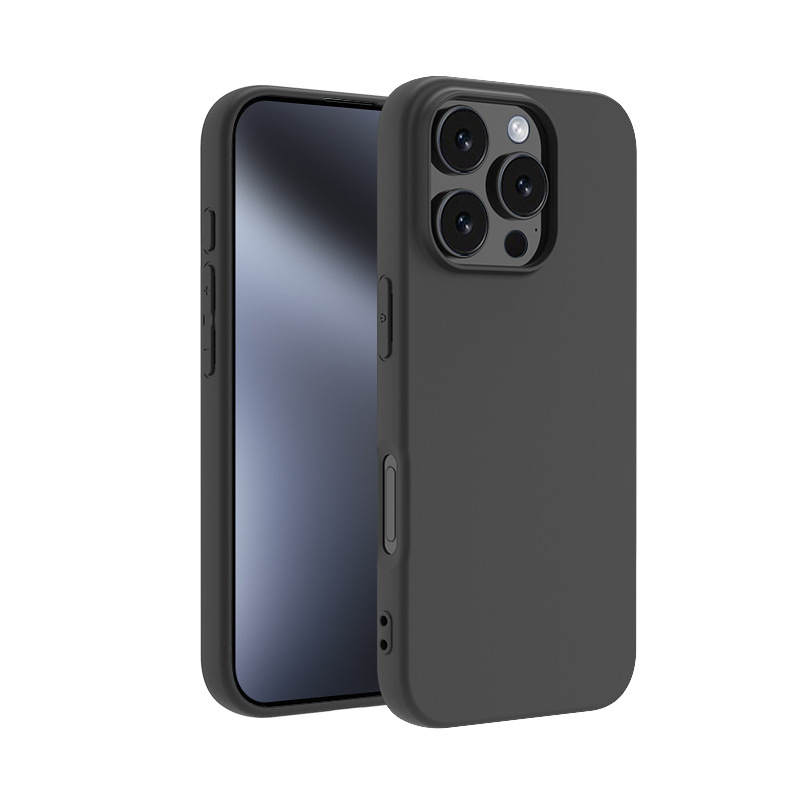 Casual Pure Color Frosted Apple 17Pm Mobile Phone Case Suitable for iPhone 16Max Black Tpu Protective Cover Material