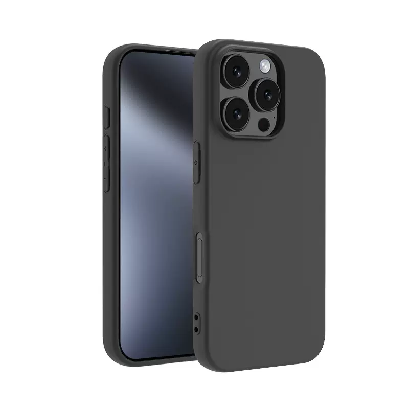 简约纯色磨砂苹果17pm手机壳适用iPhone 16max黑色tpu保护套素材