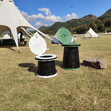 现货批发车载便携式户外露营多功能收纳厕所移动加厚折叠马桶厂家