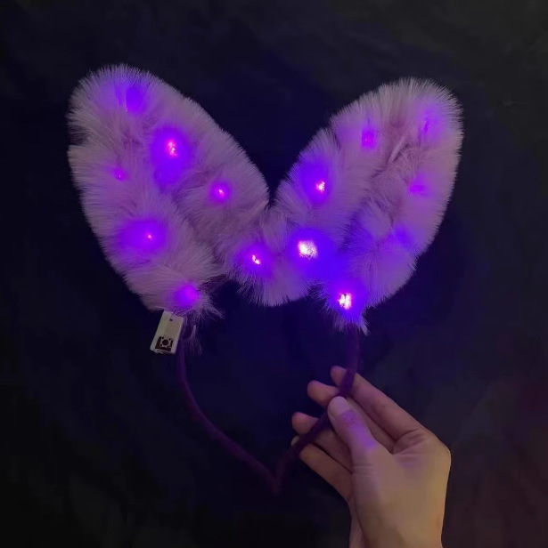 Bar eventos rendimiento accesorios alargados plumas orejas de conejo banda para el cabello Festival de música Flash accesorios para el cabello espectáculo atmósfera accesorios