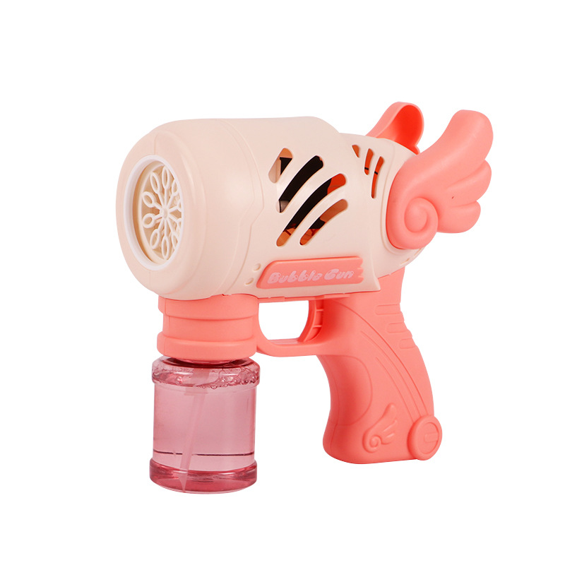 Máquina de burbujas porosas Haimax, alas de juguete, luz, ángel, pistola de burbujas, pistola de juguete de espuma eléctrica, puesto al por mayor