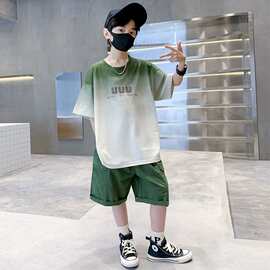 儿童装男童夏套装2025新款中大童夏季男孩运动休闲夏款短袖两件套