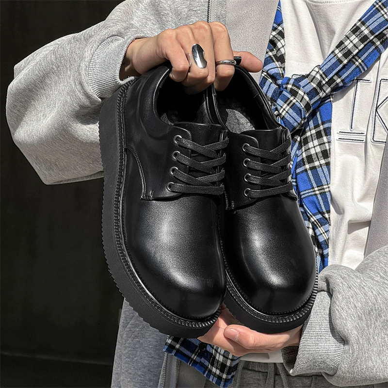 Кожаная обувь мужская большая голова повседневная обувь дерби бизнес британский модный костюм свадебный жених обувь 25215-J