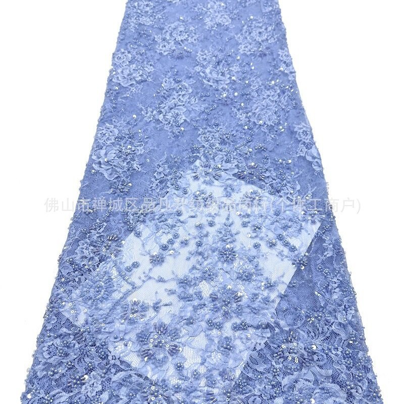 Flores 3D hechas a mano pestañas de encaje vestido de novia anfitrión escenario de vestido largo de Oriente Medio tela