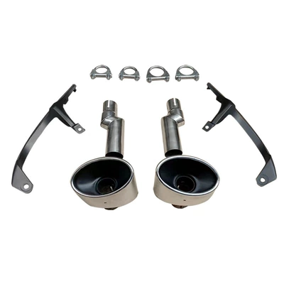 Car exhaust pipe suitable for 11 generation Honda Civic bright silver stainless steel silencer tail throat decoration accessories set (Exhaust pipe) - bright-silver-style