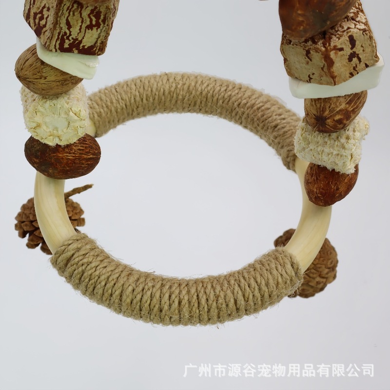 鹦鹉玩具墨鱼骨秋千果实磨牙觅食串玉米芯坚果组合啃咬鸟玩具用品|undefined