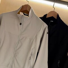 Niaojia 同型 GAMMA ジャケット 防水防風ソフトシェル スタンドカラージャケット ロゴ