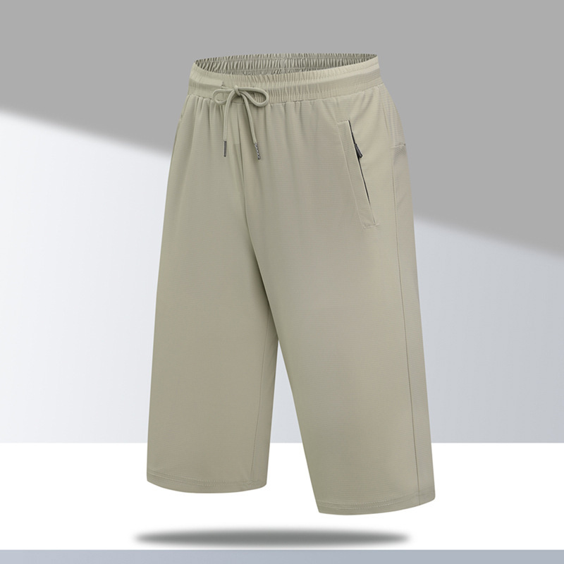 Summer Casual Pants Refined Men's Sports Loose plus size Shorts Running Quick-drying Loose plus size Ice Silk Cropped Pants