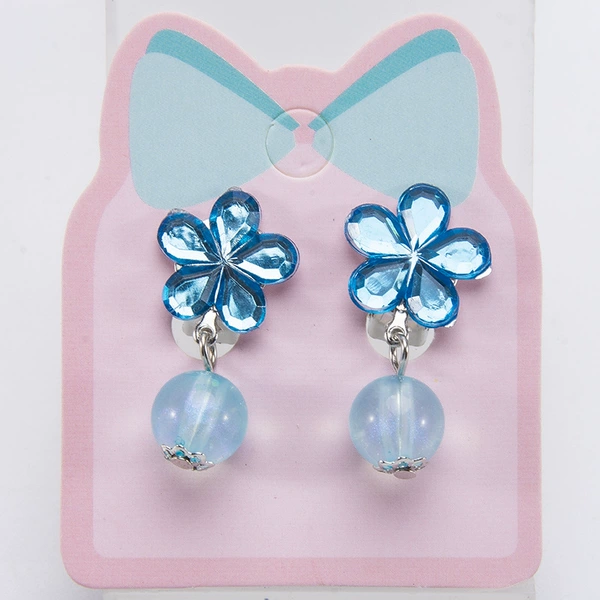Blue ear clips, 1 pair