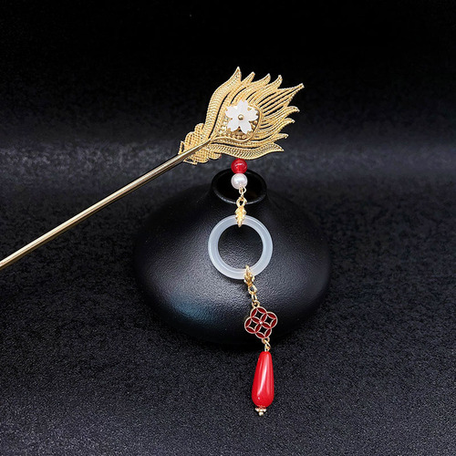 New Chinese style phoenix tassel hairpin female bride horse face skirt headdress hairpin ancient style hairpin step rocking tassel hair accessory