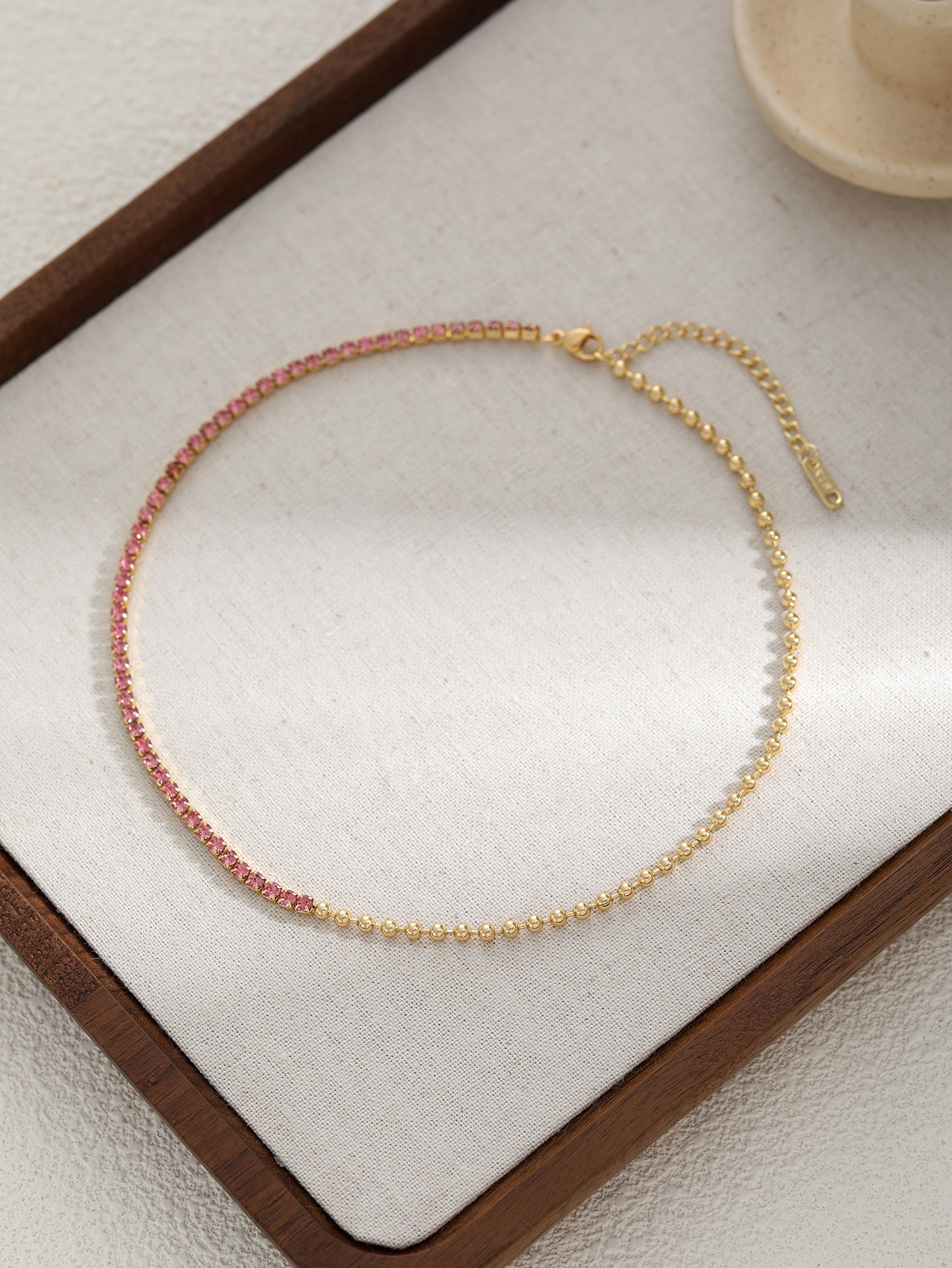 Titanium Steel Material Casual Geometric Titanium Steel Ball Chain Tennis Chain Bracelets In Bulk