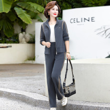 妈妈装春秋款运动服套装时尚中年秋装外套女新款中老年长袖两件套