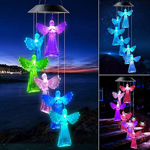 Cross border new pattern solar energy Campanula lamp angel outdoors Hummingbird butterfly Colorful Rice decorate Landscape lamp Amazon