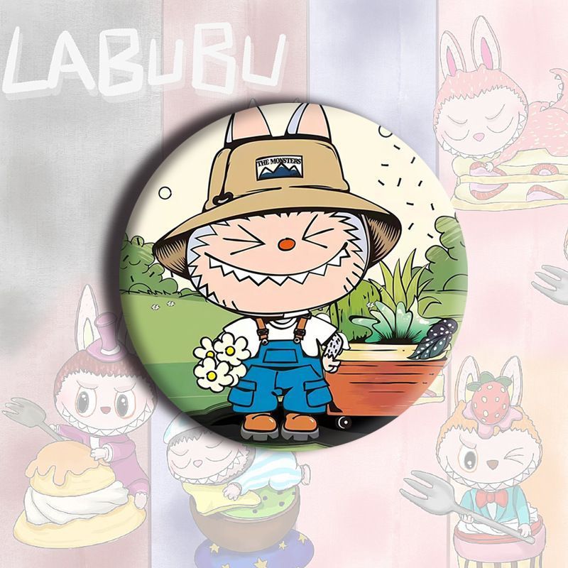 LABUBU ラブブバッジアニメ漫画バーブックバッグ装飾ペンダント 58 ミリメートルバッジペンダント周辺機器|undefined