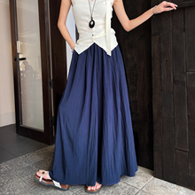 山本半身裙裤女2025新品夏季薄款休闲裤垂感防晒肌理冰丝A 字裙裤
