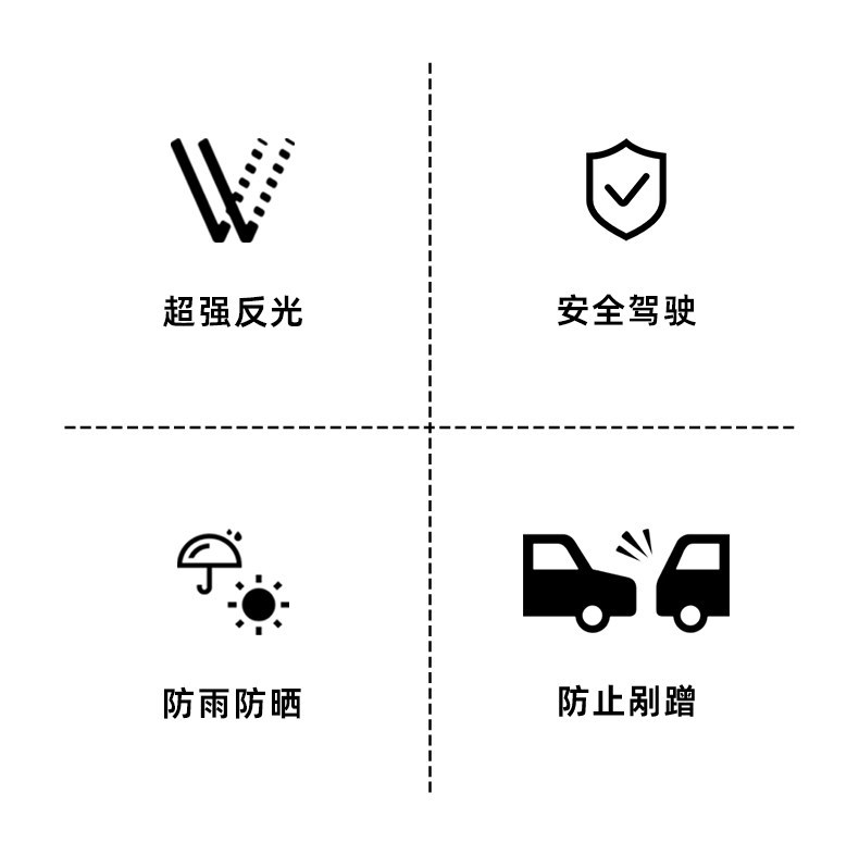 Electric Motorcycle Side Box Exclamation Mark Triangle Safety Warning Sticker Diamond-Grade Strong Reflective Patch Car Sticker