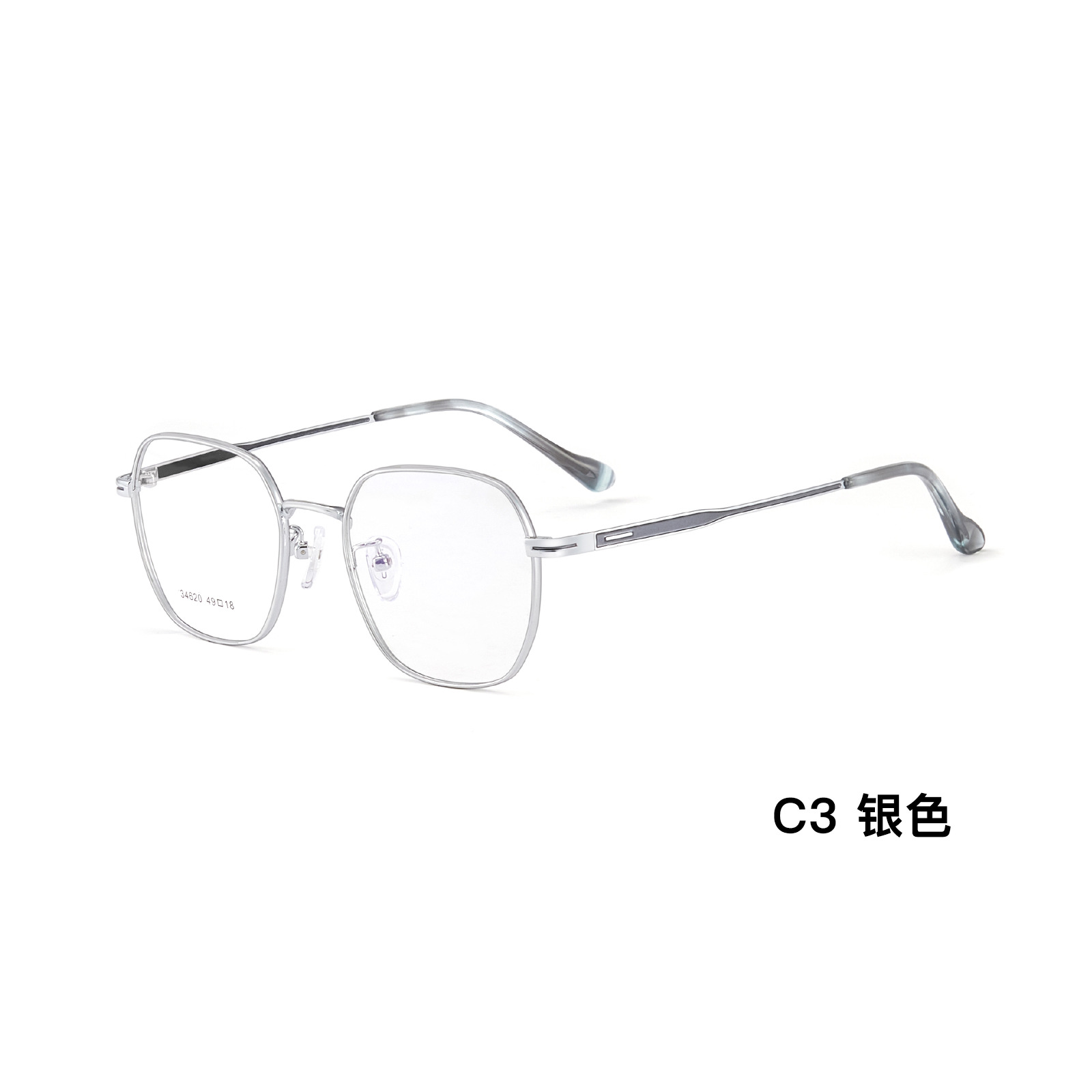 VOSS mismo suave pequeño cuadrado aleación vintage gafas marco alto elástico gafas Piernas Sin clip de la cara puede ser equipado con gafas Danyang lote