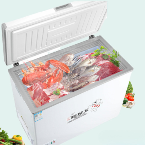 Freezer Household Small Dual Temperature Polar Bear Rental Horizontal Freezer Large Capacity Small Double Door Mainland China