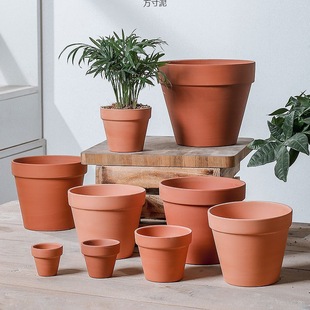 Red Pottery Clay Flower Pot Mini Fleshy Plant Pot Indoor Green Planting Gardening Potted Pot Mud Tile Breathable Simple Seedling Pot