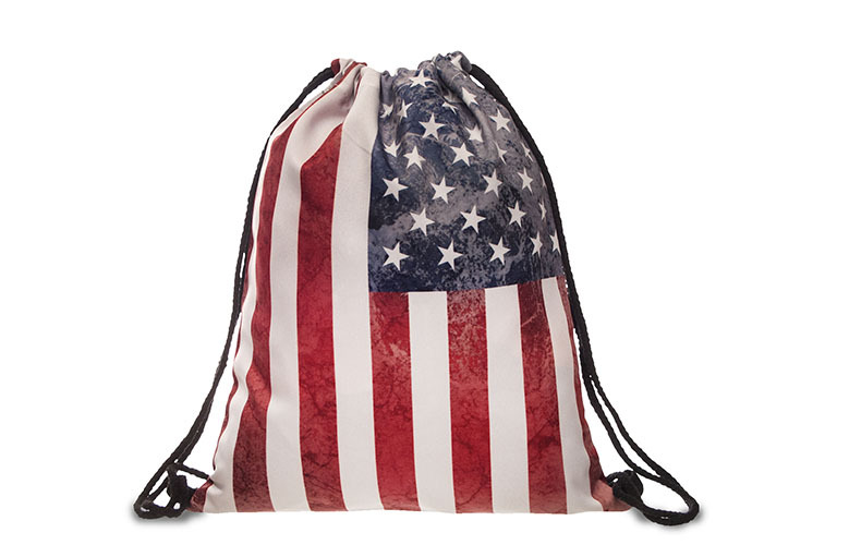 Waterproof National Flag Casual Travel Drawstring Backpack display picture 1