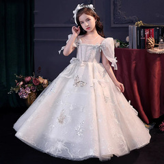 女童主持人禮服花童婚禮小女孩禮服生日公主裙兒童鋼琴演奏演出服