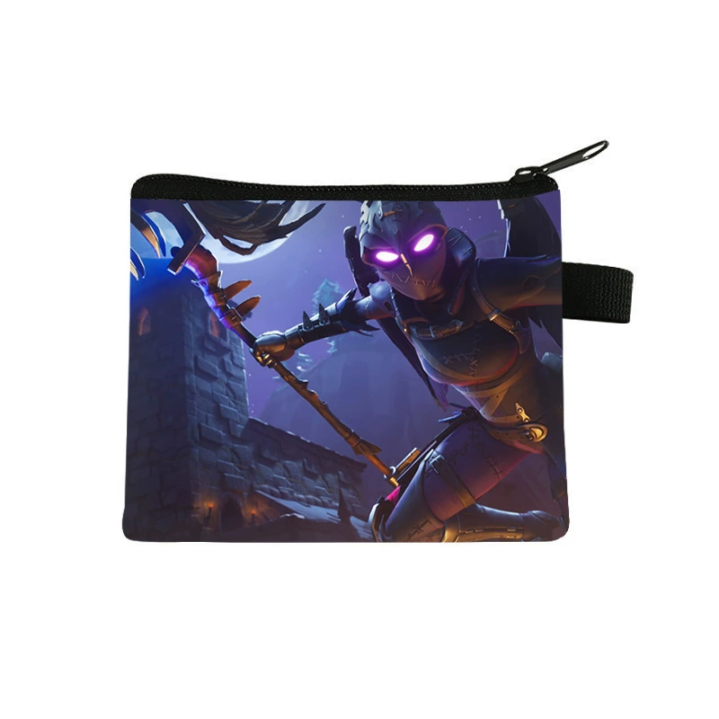 Новинка 2025 года, мини-кошелек для монет с рисунком Fortnite, ультра легкая сумка для карт на молнии, сумка для хранения кошелька, оптовая продажа, лето