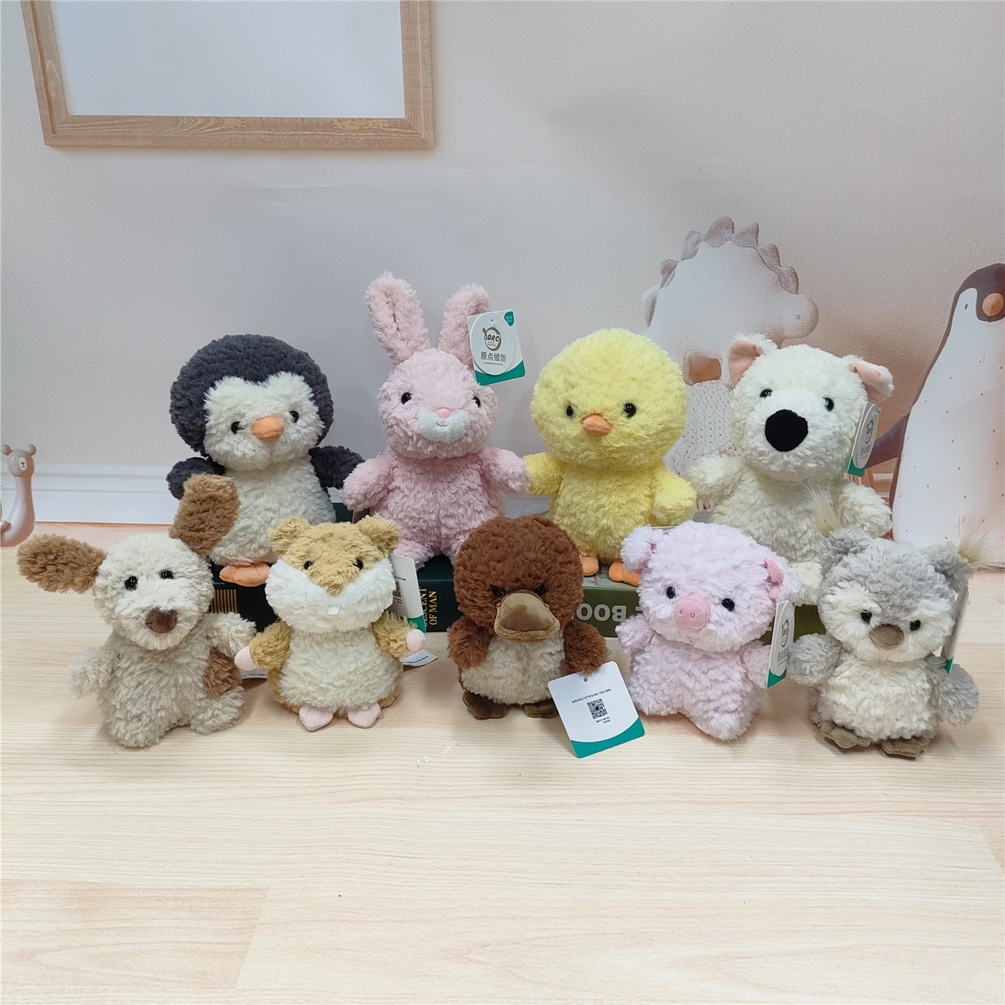 Original Dot Velvet Chuang Nini Series Plush Toy Chick Pink Rabbit Healing Doll West Highland Cloth Doll Children's Toy
