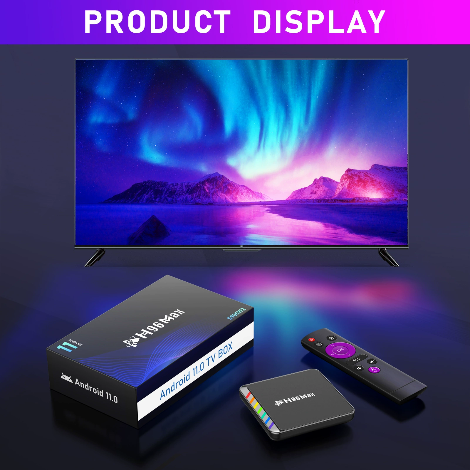 Иностранная торговля кросс-бордер новый ТВ-бокс H96max S905W2 Android 11 Bluetooth 5.0 сетевое устройство - топ-бокс AV1